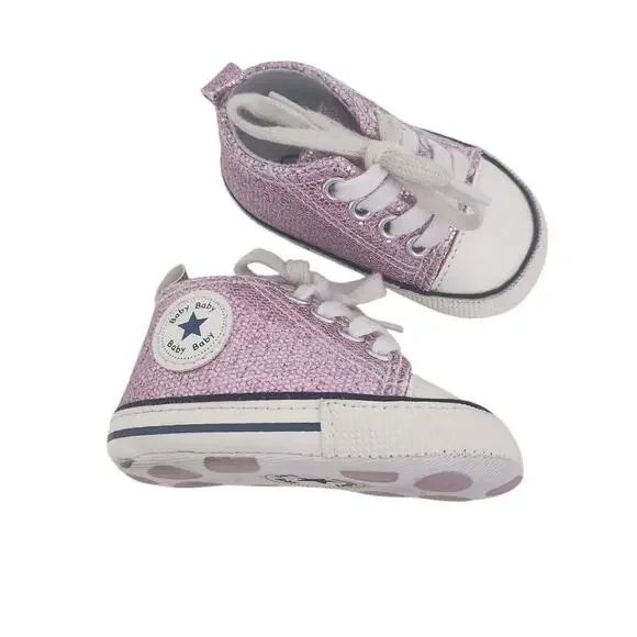 Infant Converse crib shoes glitter pink - Picture 1 of 3